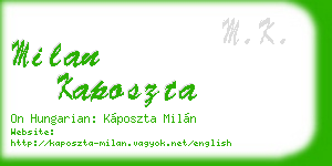 milan kaposzta business card
